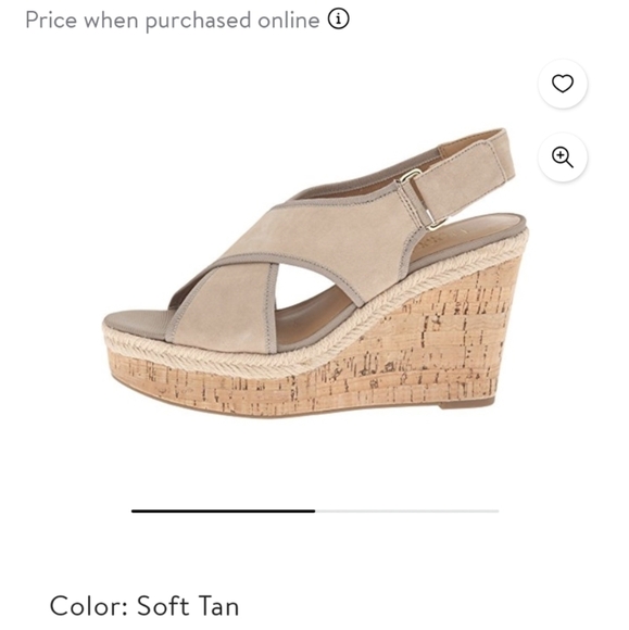 Franco Sarto Taylor tan leather,4 inch wedge sandals. Size 8.5M - Picture 1 of 7